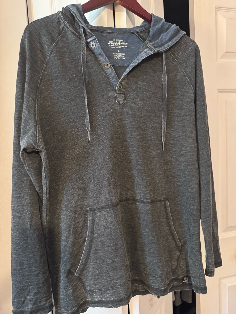 Men's Flag & Anthem Dark Gray/Royal Blue Burnout Hoodie